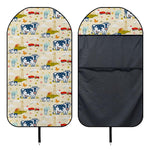 Cartoon Dairy Cow Farm Pattern Print Waterproof Car Seat Cover