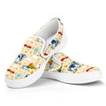 Cartoon Dairy Cow Farm Pattern Print White Slip On Sneakers