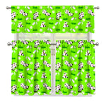 Cartoon Daisy And Cow Pattern Print 3 Piece Kitchen Curtains