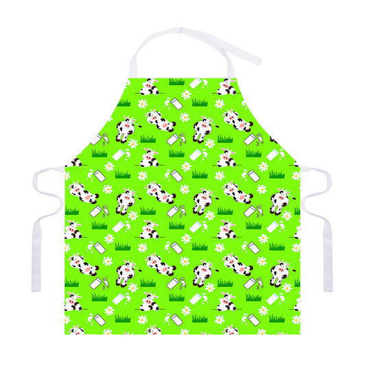 Cartoon Daisy And Cow Pattern Print Adjustable Apron