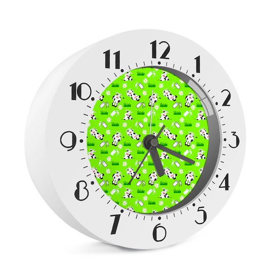 Cartoon Daisy And Cow Pattern Print Alarm Clock