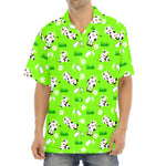 Cartoon Daisy And Cow Pattern Print Aloha Shirt