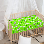 Cartoon Daisy And Cow Pattern Print Baby Crib Sheet