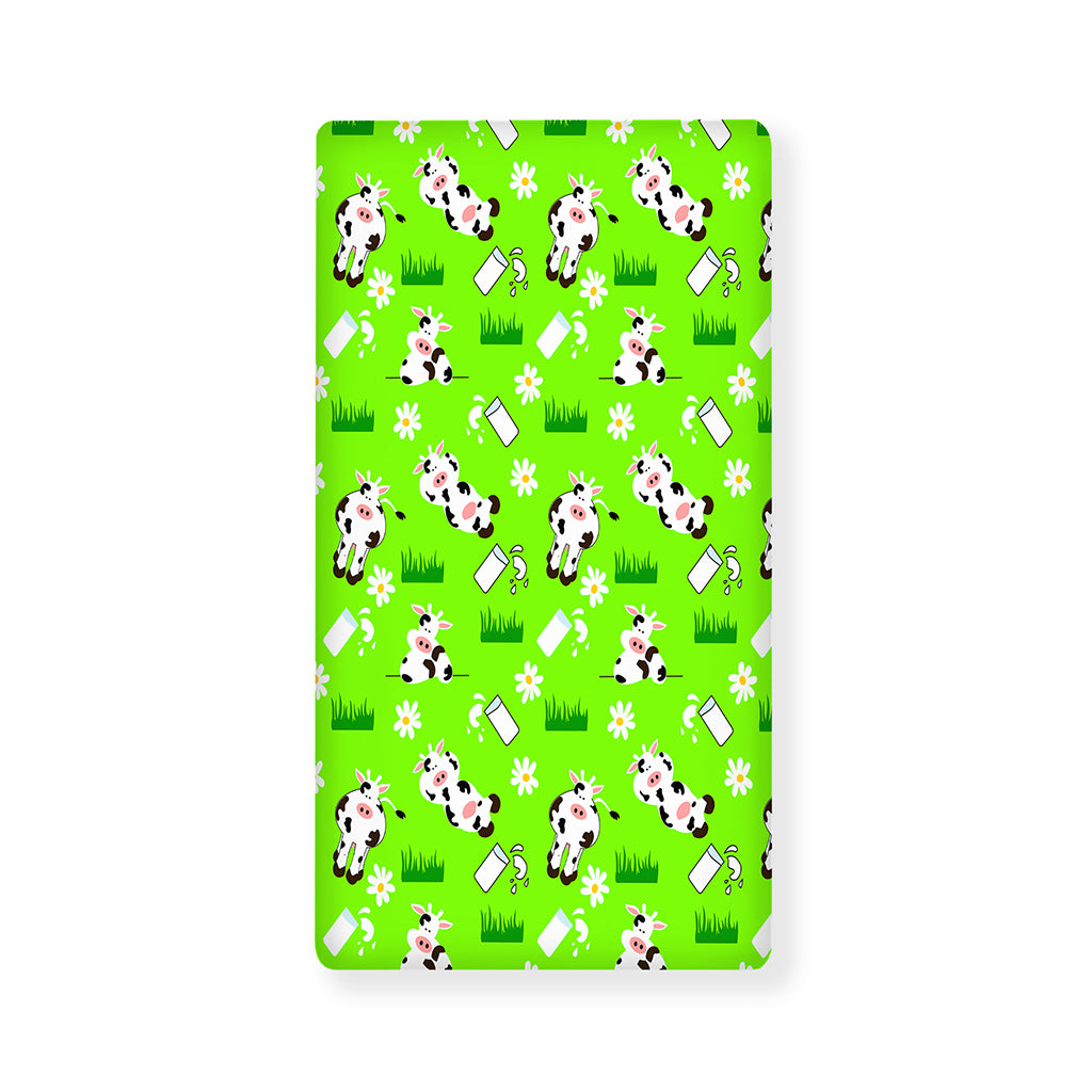 Cartoon Daisy And Cow Pattern Print Baby Crib Sheet