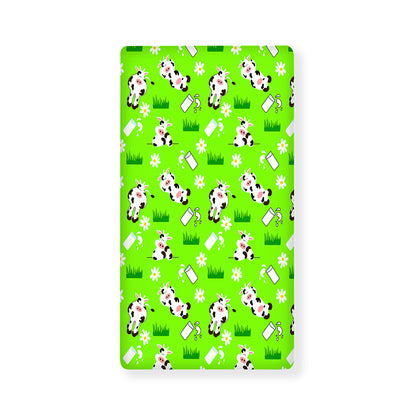 Cartoon Daisy And Cow Pattern Print Baby Crib Sheet