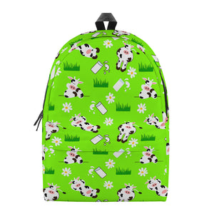 Cartoon Daisy And Cow Pattern Print Backpack