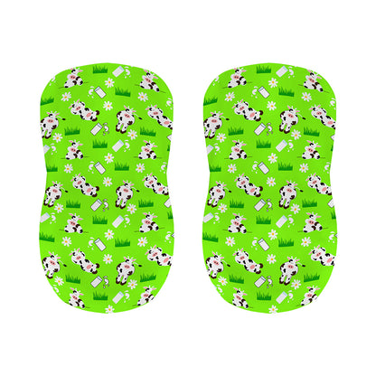 Cartoon Daisy And Cow Pattern Print Bar Stool Covers