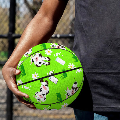 Cartoon Daisy And Cow Pattern Print Basketball