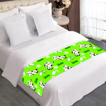 Cartoon Daisy And Cow Pattern Print Bed Runner