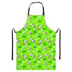 Cartoon Daisy And Cow Pattern Print Bib Apron With Pocket
