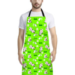 Cartoon Daisy And Cow Pattern Print Bib Apron With Pocket