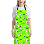 Cartoon Daisy And Cow Pattern Print Bib Apron With Pocket