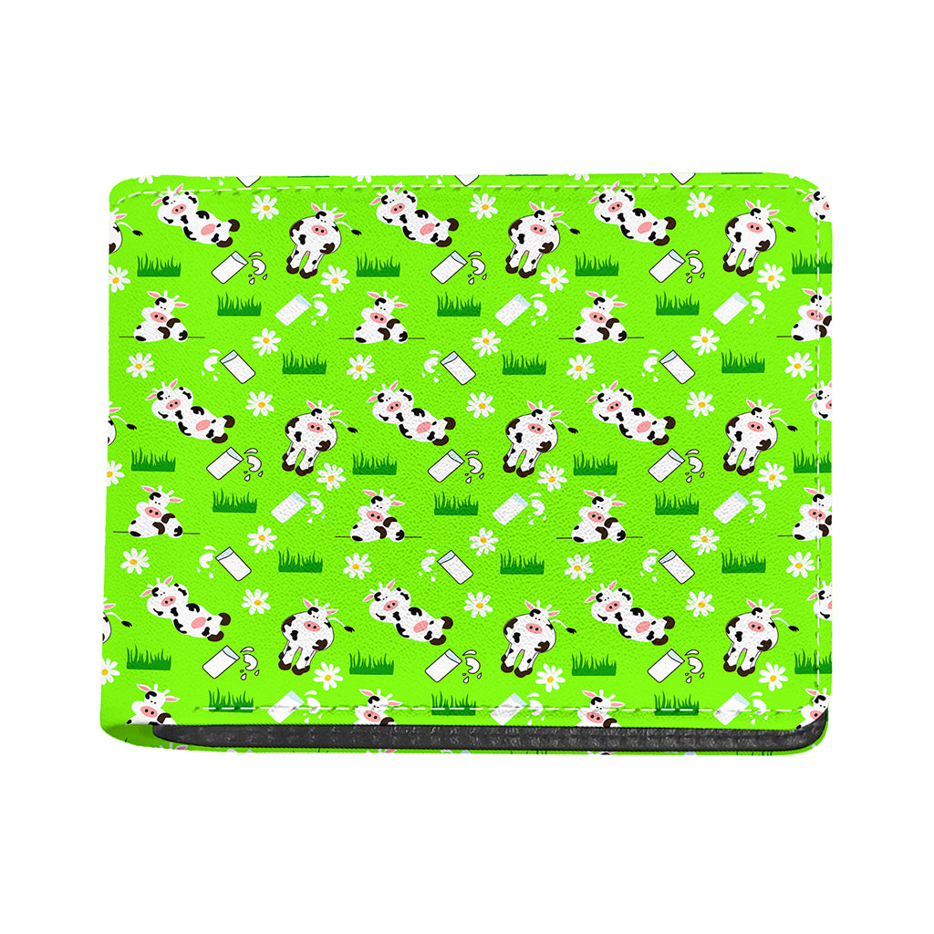 Cartoon Daisy And Cow Pattern Print Bifold Wallet