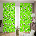 Cartoon Daisy And Cow Pattern Print Dimout Pencil Pleat Curtains