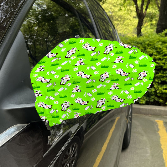Cartoon Daisy And Cow Pattern Print Car Side Mirror Covers
