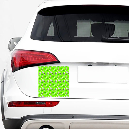 Cartoon Daisy And Cow Pattern Print Car Sticker