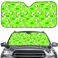 Cartoon Daisy And Cow Pattern Print Car Windshield Sun Shade