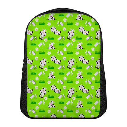 Cartoon Daisy And Cow Pattern Print Casual Backpack