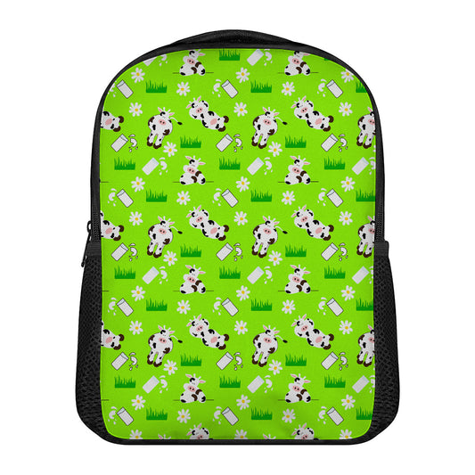 Cartoon Daisy And Cow Pattern Print Casual Backpack