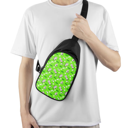 Cartoon Daisy And Cow Pattern Print Chest Bag