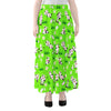 Cartoon Daisy And Cow Pattern Print Chiffon Maxi Skirt