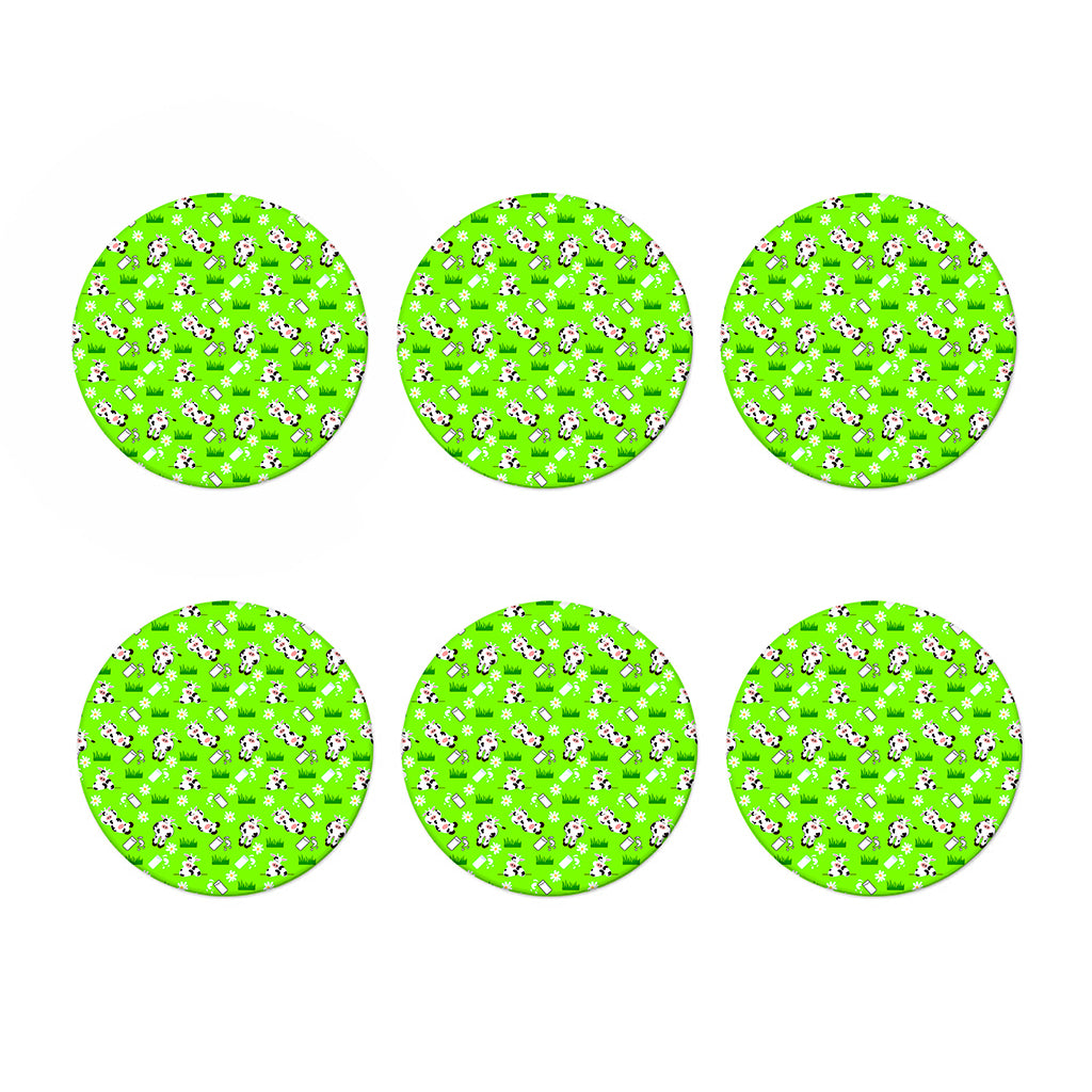 Cartoon Daisy And Cow Pattern Print Coaster Set