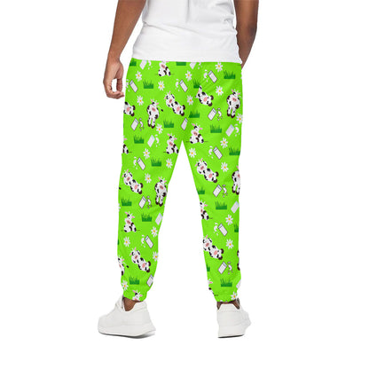 Cartoon Daisy And Cow Pattern Print Cotton Pants