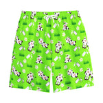 Cartoon Daisy And Cow Pattern Print Cotton Shorts