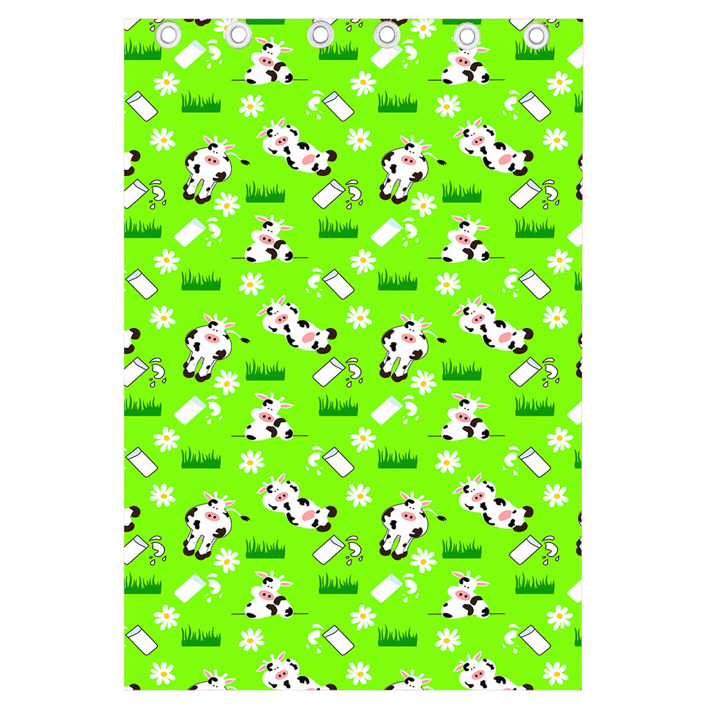 Cartoon Daisy And Cow Pattern Print Curtain