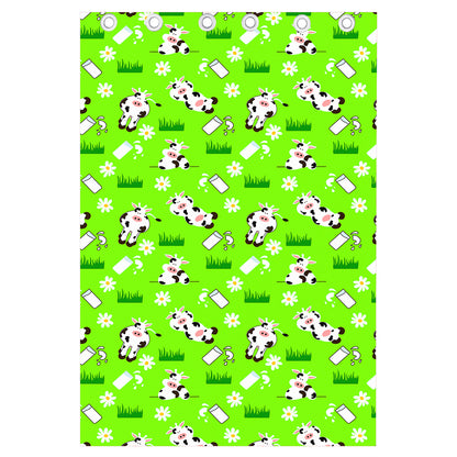 Cartoon Daisy And Cow Pattern Print Curtain