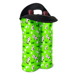 Cartoon Daisy And Cow Pattern Print Double Neoprene Wine Tote