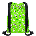 Cartoon Daisy And Cow Pattern Print Drawstring Backpack