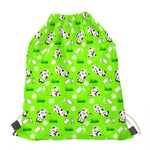 Cartoon Daisy And Cow Pattern Print Drawstring Bag