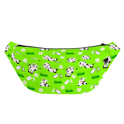 Cartoon Daisy And Cow Pattern Print Fanny Pack