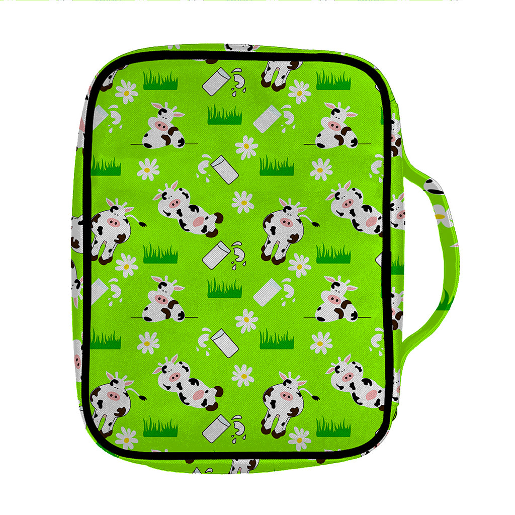 Cartoon Daisy And Cow Pattern Print Front Pocket Bible Bag