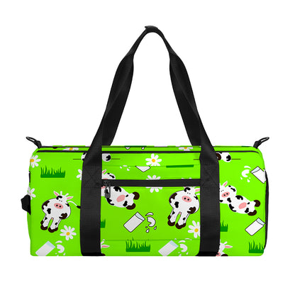 Cartoon Daisy And Cow Pattern Print Gym Bag