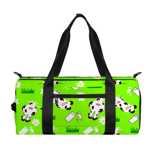 Cartoon Daisy And Cow Pattern Print Gym Bag
