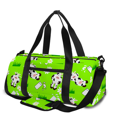 Cartoon Daisy And Cow Pattern Print Gym Bag
