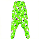 Cartoon Daisy And Cow Pattern Print Hammer Pants