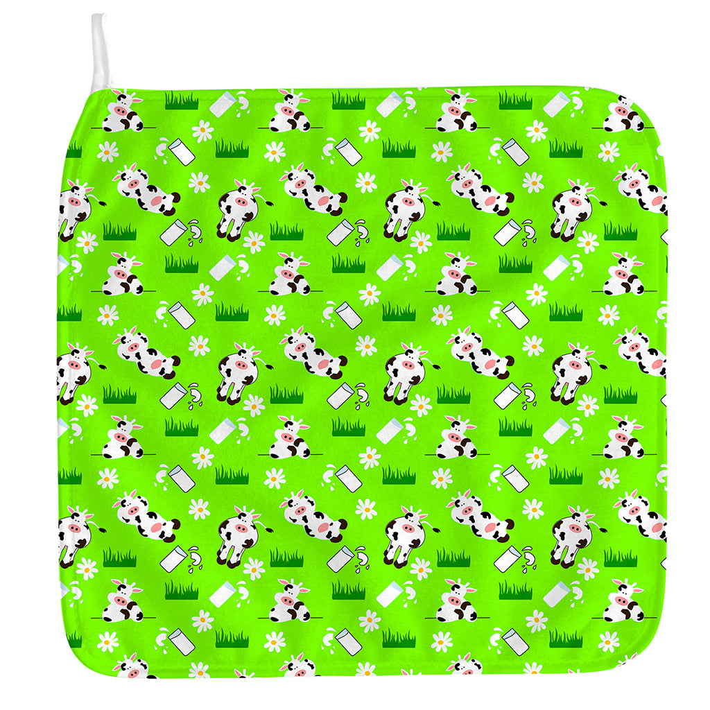 Cartoon Daisy And Cow Pattern Print Hand Towel