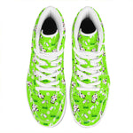 Cartoon Daisy And Cow Pattern Print High Top Leather Sneakers
