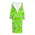Cartoon Daisy And Cow Pattern Print Hooded Bathrobe
