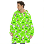 Cartoon Daisy And Cow Pattern Print Hoodie Blanket