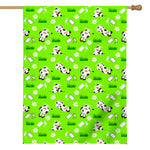 Cartoon Daisy And Cow Pattern Print House Flag