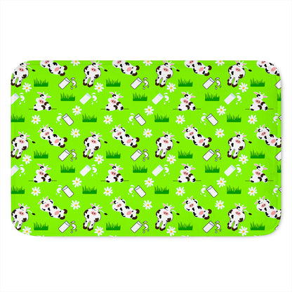 Cartoon Daisy And Cow Pattern Print Indoor Door Mat