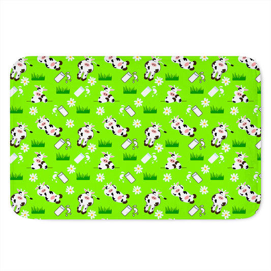 Cartoon Daisy And Cow Pattern Print Indoor Door Mat
