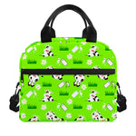 Cartoon Daisy And Cow Pattern Print Insulated Lunch Bag
