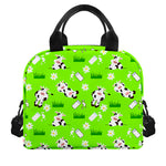 Cartoon Daisy And Cow Pattern Print Insulated Lunch Bag