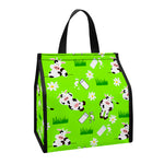 Cartoon Daisy And Cow Pattern Print Insulated Lunch Tote