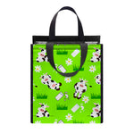 Cartoon Daisy And Cow Pattern Print Insulated Lunch Tote